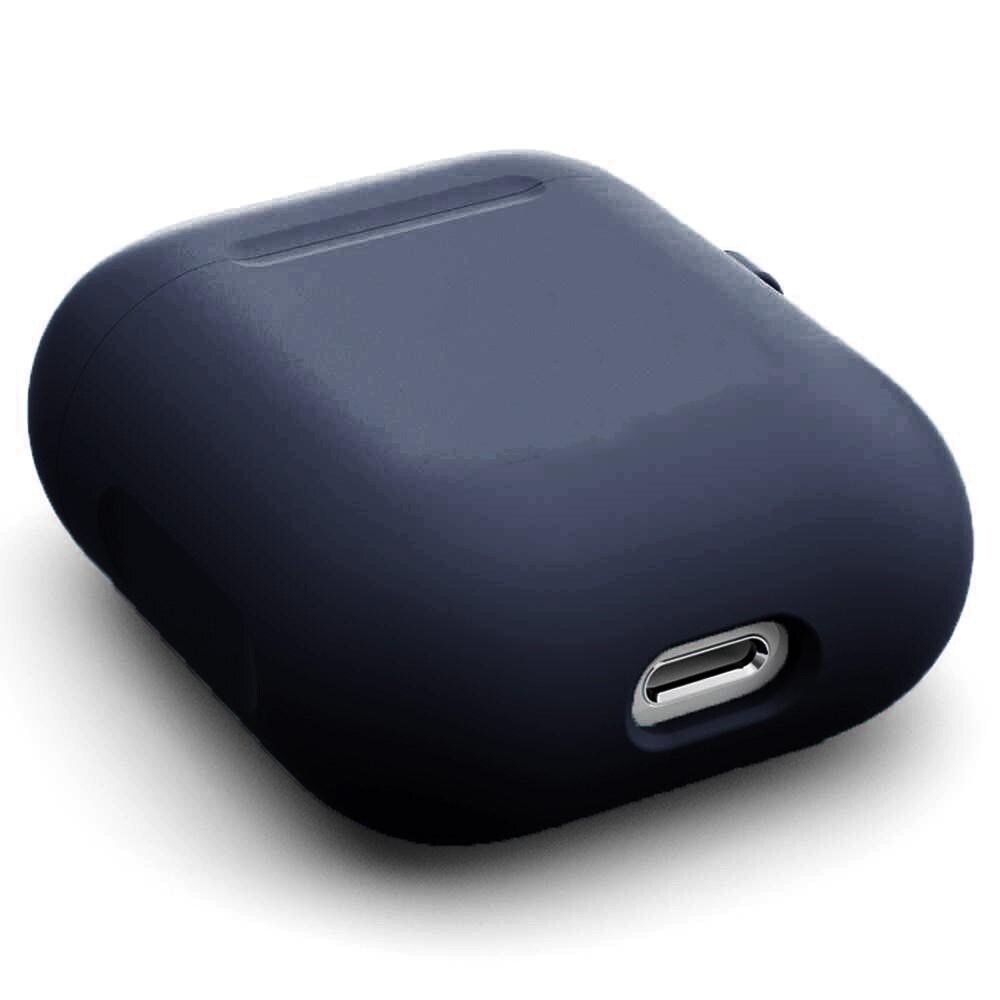 Apple AirPods Silikonecover + karabinhage, Blå