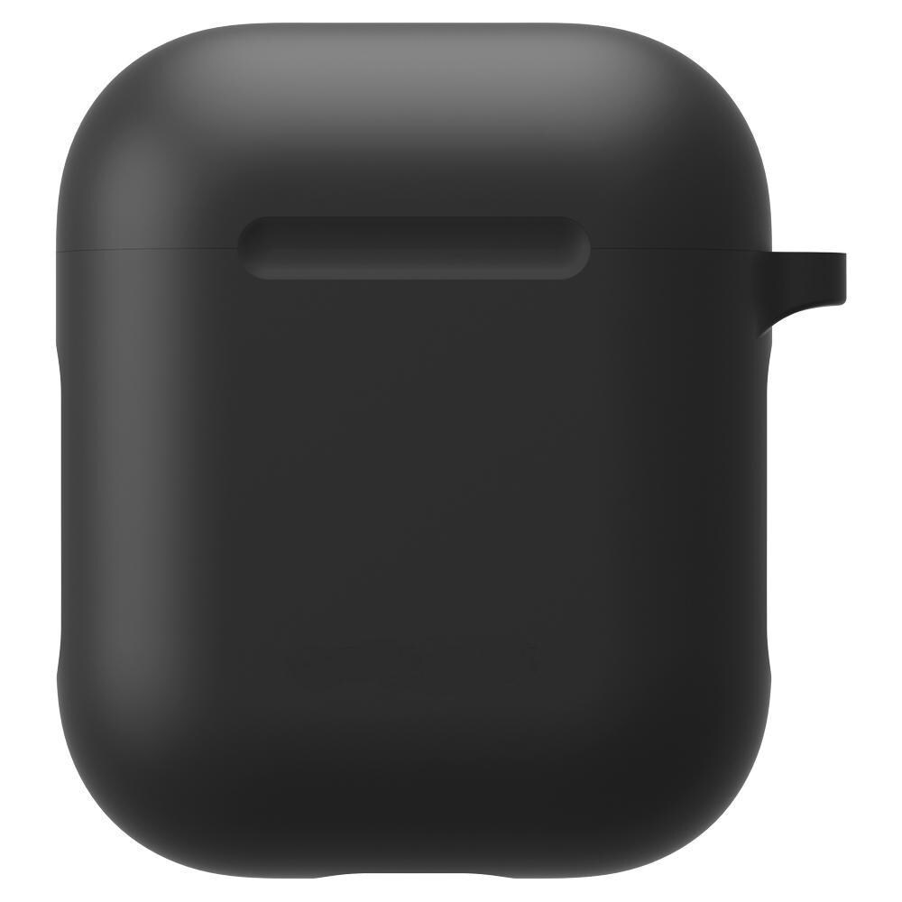 Apple AirPods Silikonecover + karabinhage, Sort
