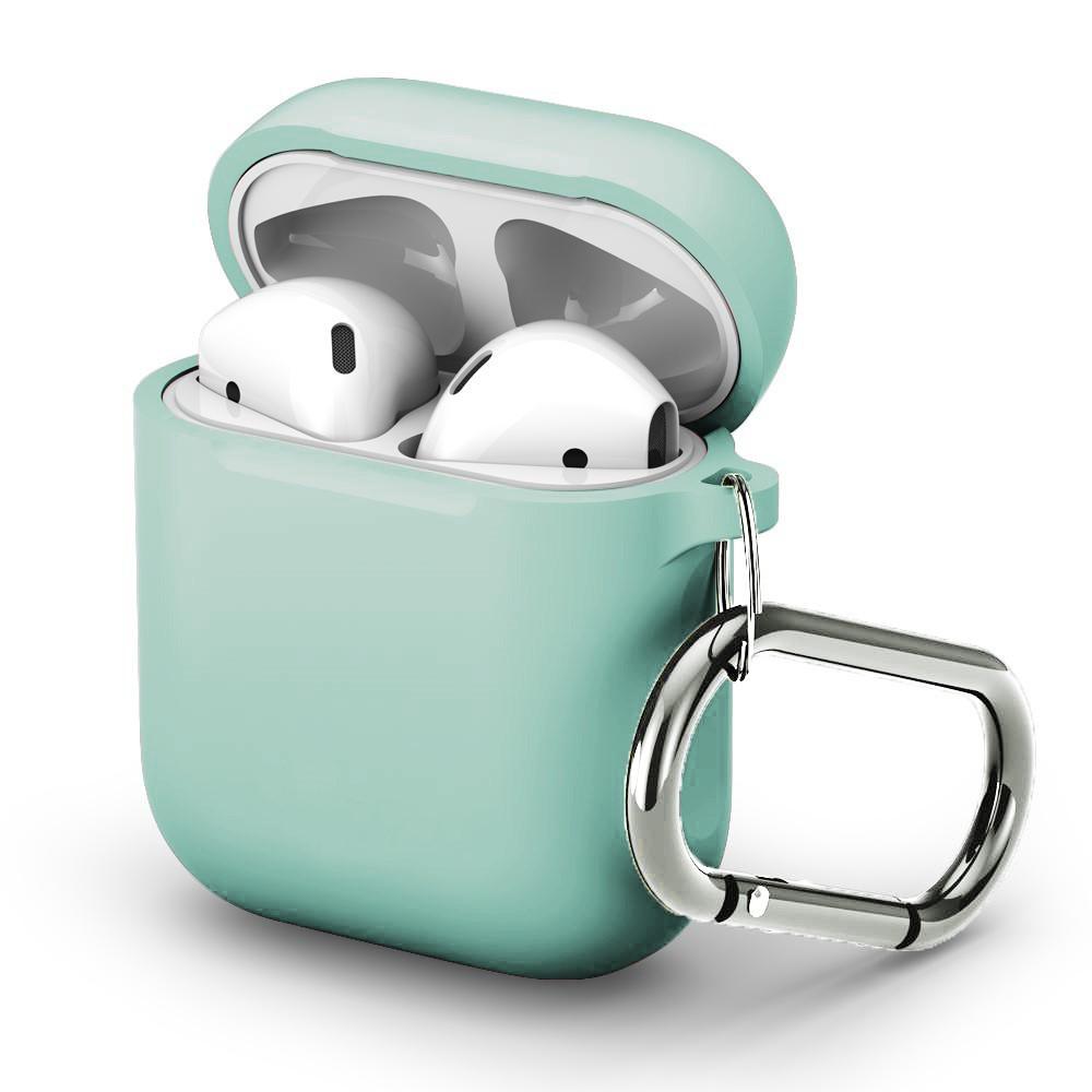Apple AirPods Silikonecover + karabinhage, Turkis