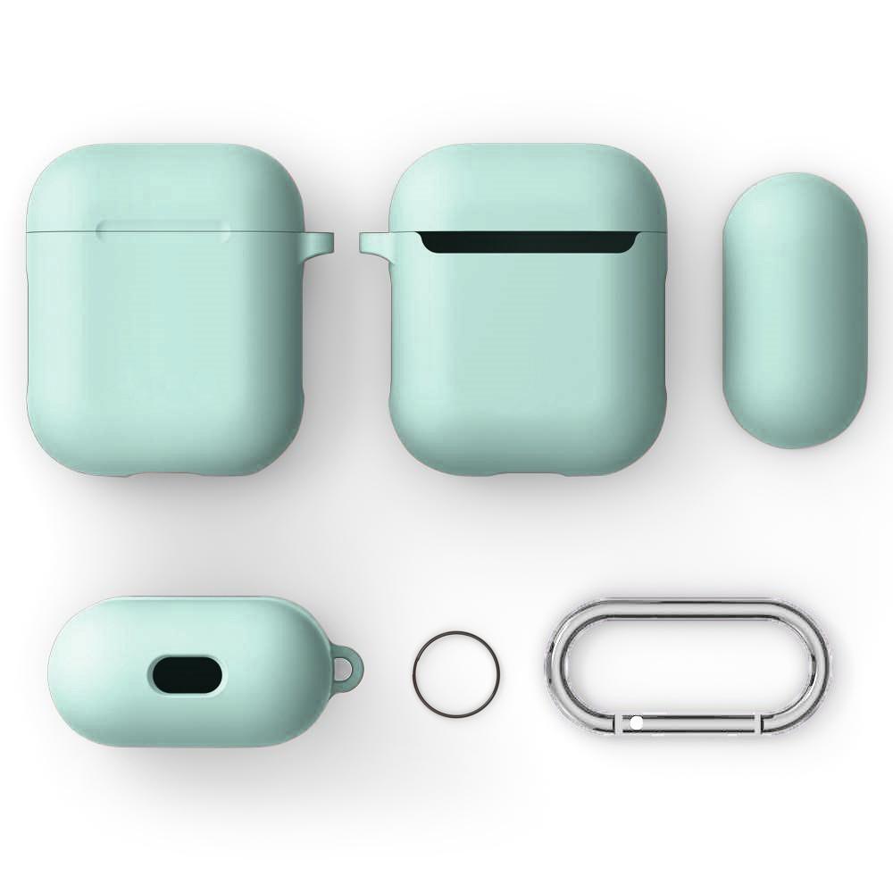 Apple AirPods Silikonecover + karabinhage, Turkis