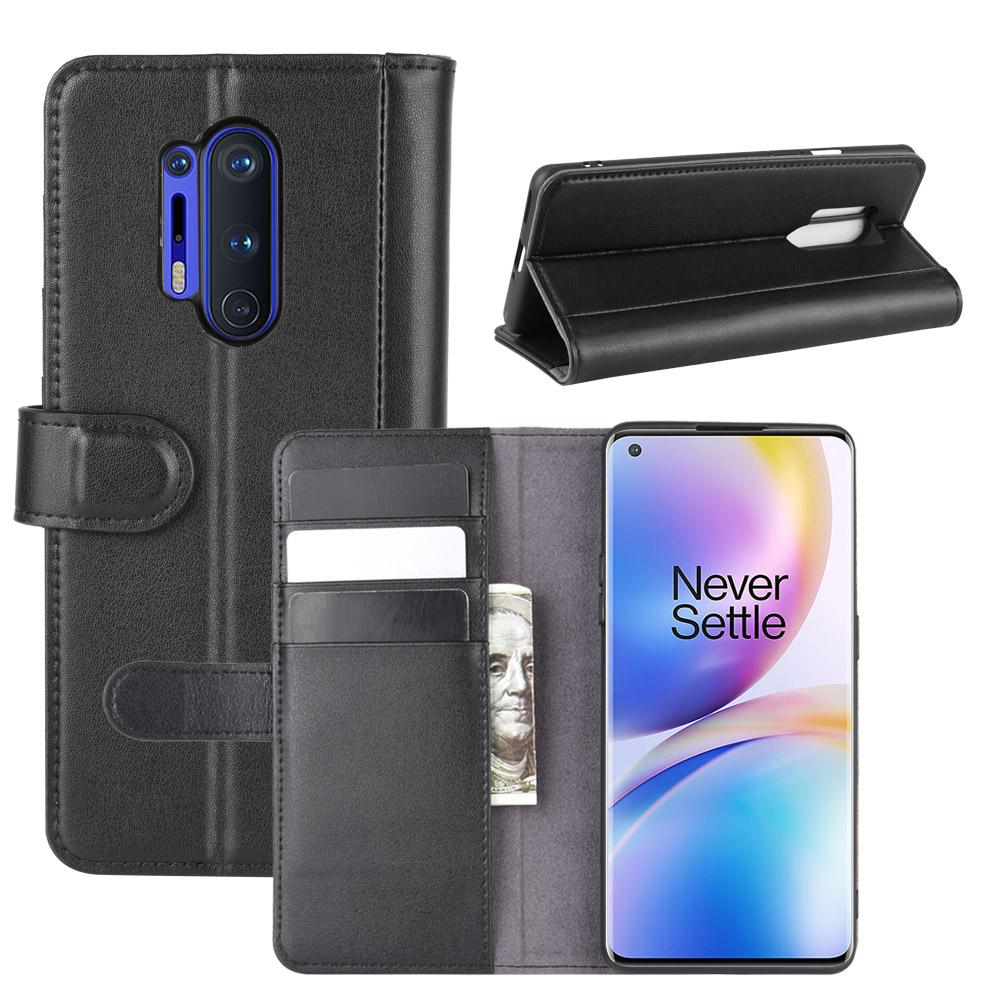  OnePlus 8 Pro Slankt mobiletui i ægte læder, Sort