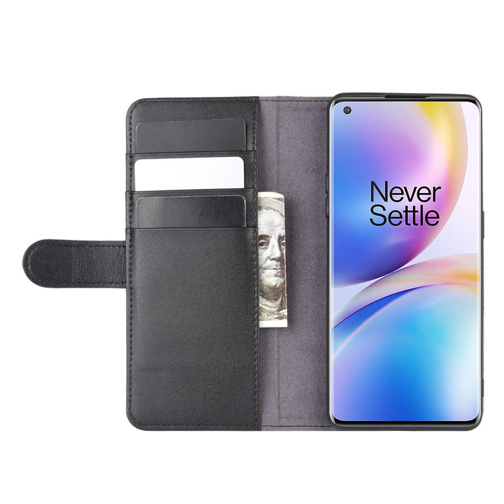  OnePlus 8 Pro Slankt mobiletui i ægte læder, Sort