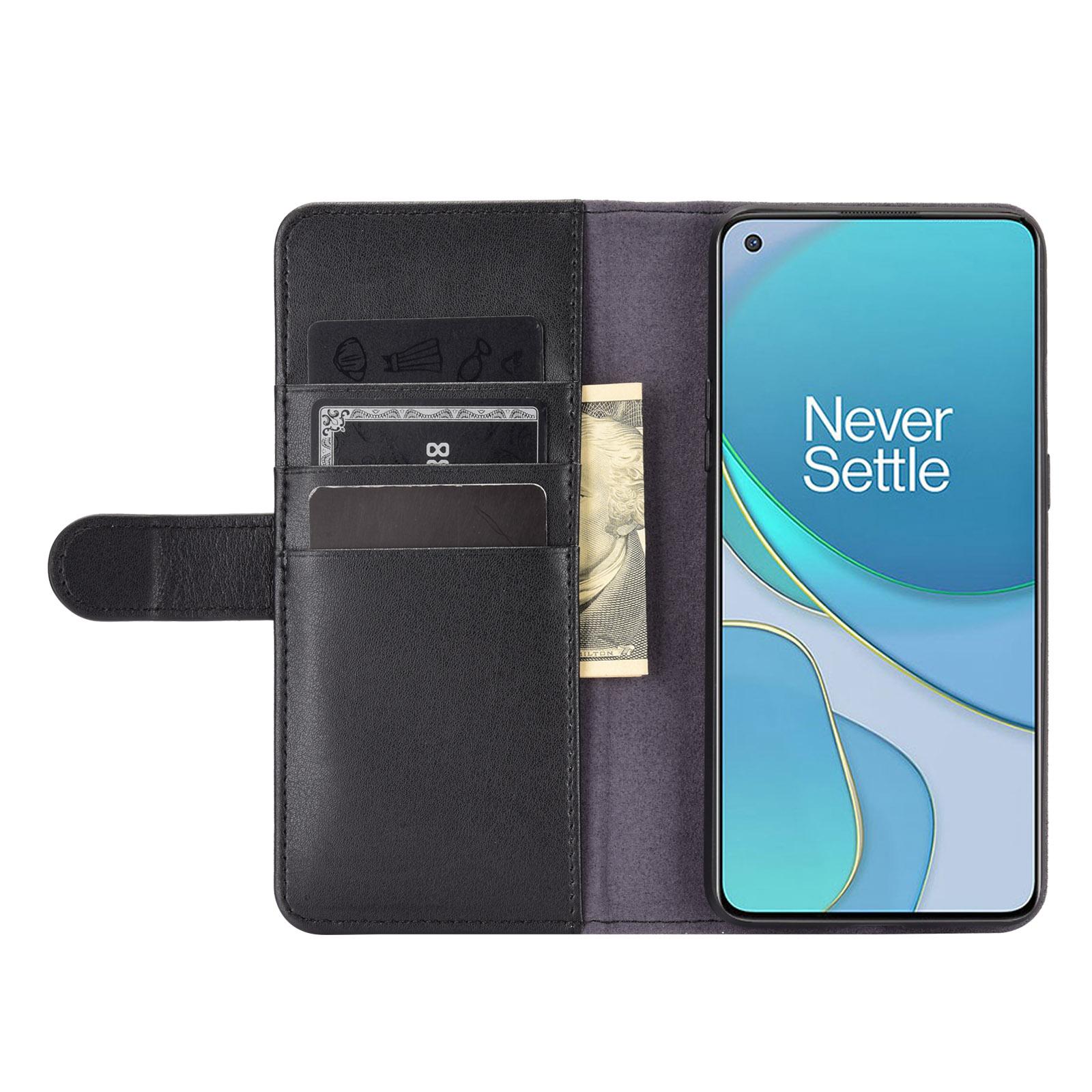  OnePlus 8T Slankt mobiletui i ægte læder, Sort