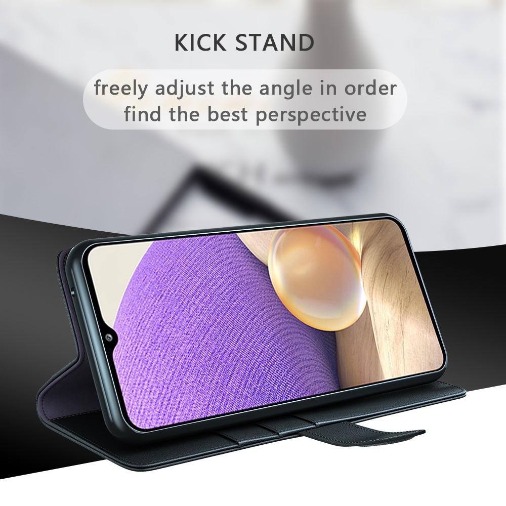 Samsung Galaxy A32 5G Slankt mobiletui i ægte læder, Sort