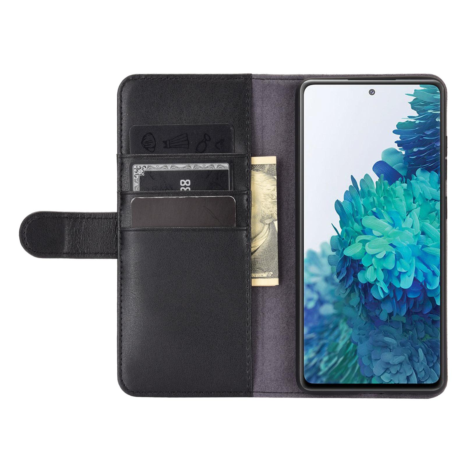 Samsung Galaxy S20 FE Slankt mobiletui i ægte læder, Sort