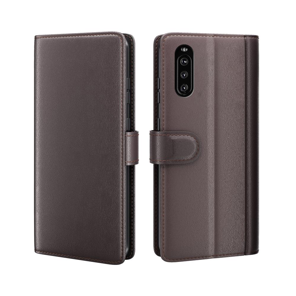 Sony Xperia 10 III Slankt mobiletui i ægte læder, Brun