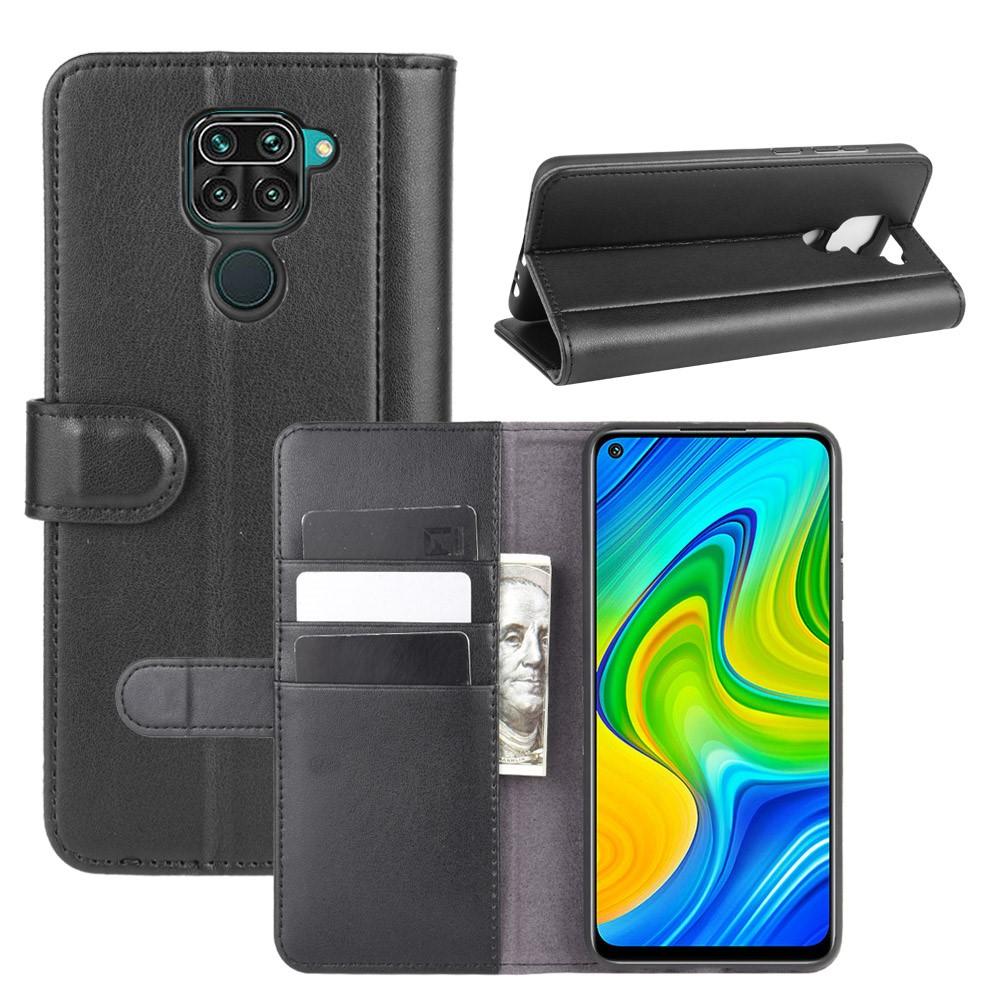 Xiaomi Redmi Note 9 Pro Slankt mobiletui i ægte læder, Sort