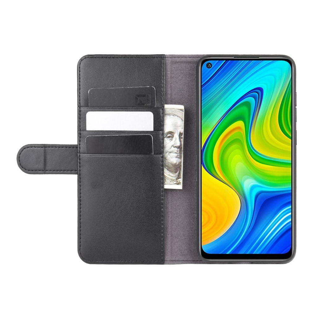 Xiaomi Redmi Note 9 Pro Slankt mobiletui i ægte læder, Sort