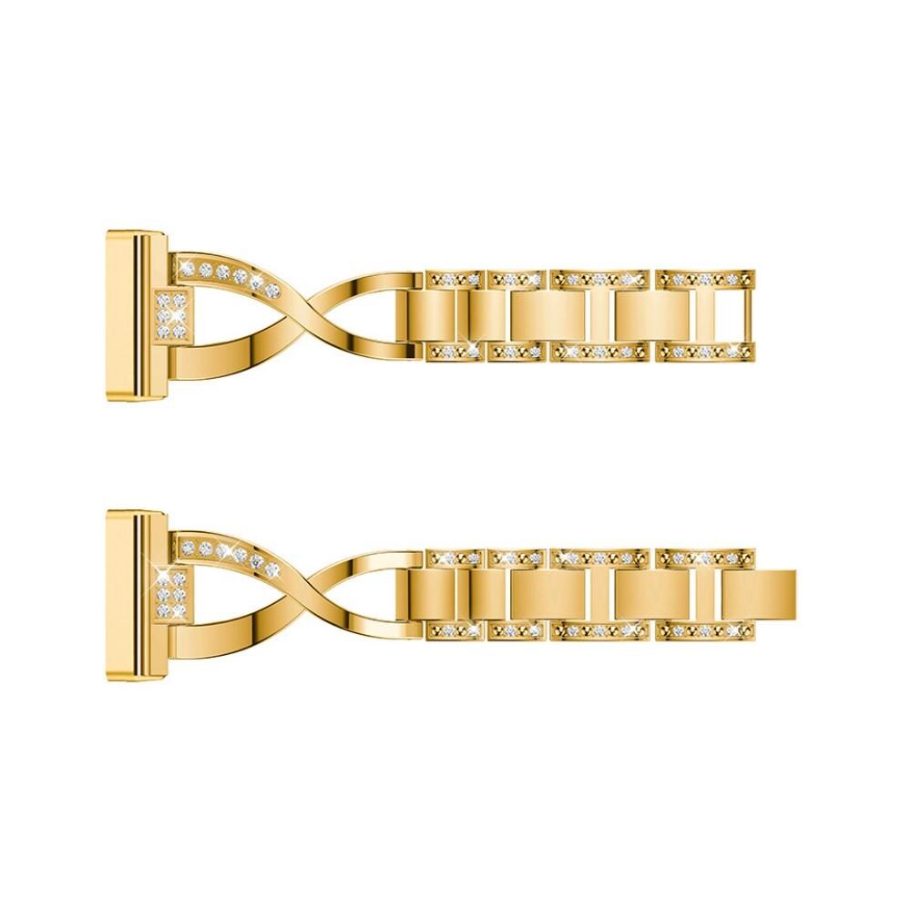Fitbit Sense/Versa 3 Smalt kædearmbånd med glitrende sten, Guld
