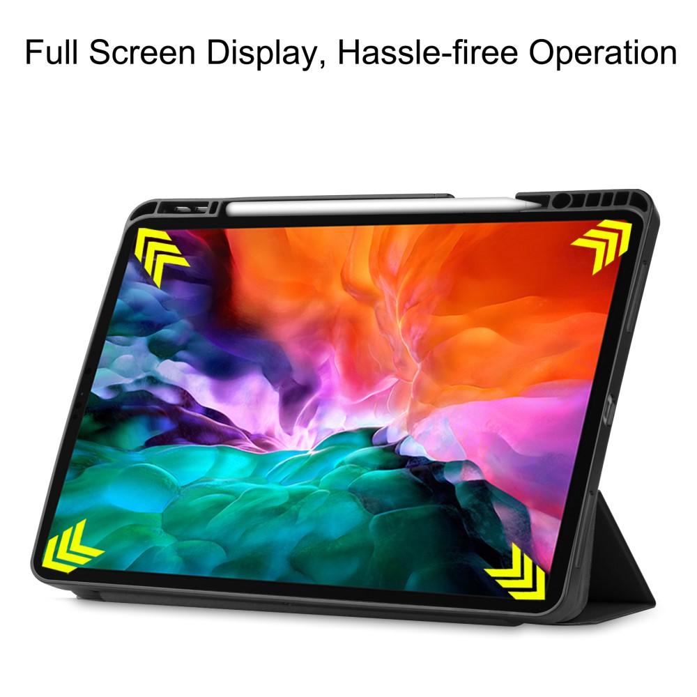 Apple iPad Pro 12.9 5th Gen (2021) Tri-fold etui med penneholder, Sort