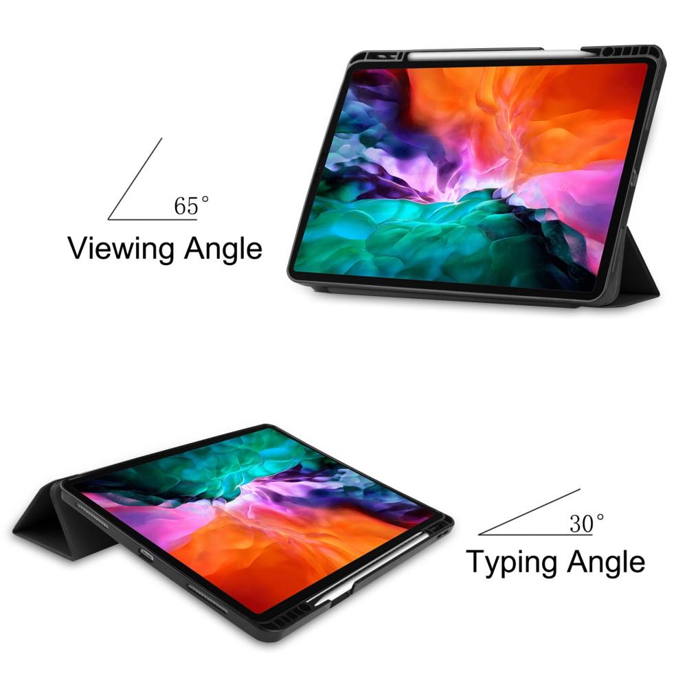 Apple iPad Pro 12.9 5th Gen (2021) Tri-fold etui med penneholder, Sort