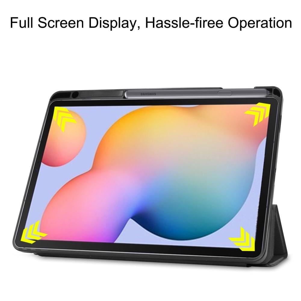 Samsung Galaxy Tab S6 Lite Tri-fold etui med penneholder, Sort