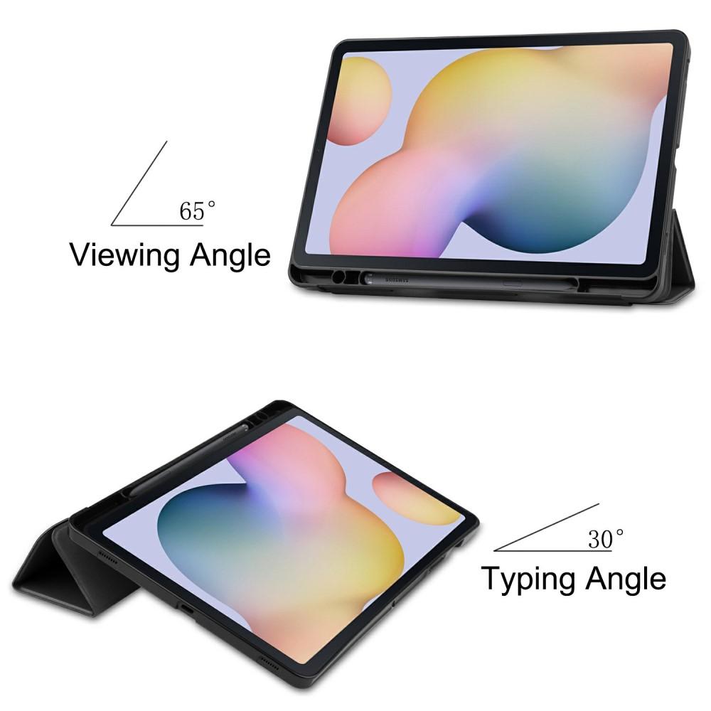 Samsung Galaxy Tab S8/Galaxy Tab S7 Tri-fold etui med penneholder, Sort