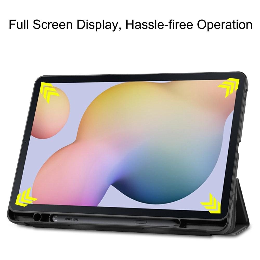 Samsung Galaxy Tab S8/Galaxy Tab S7 Tri-fold etui med penneholder, Sort