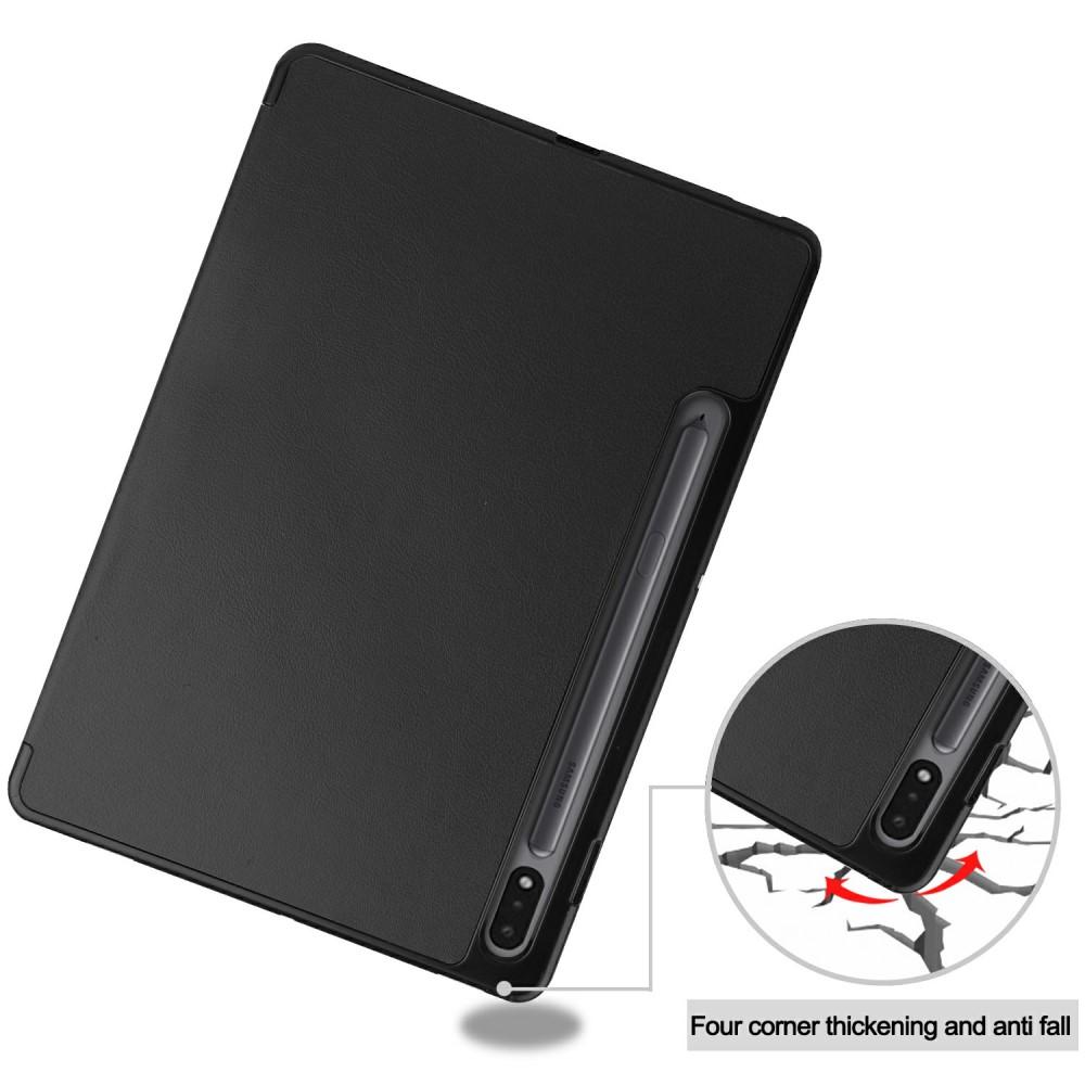 Samsung Galaxy Tab S8/Galaxy Tab S7 Tri-fold etui med penneholder, Sort