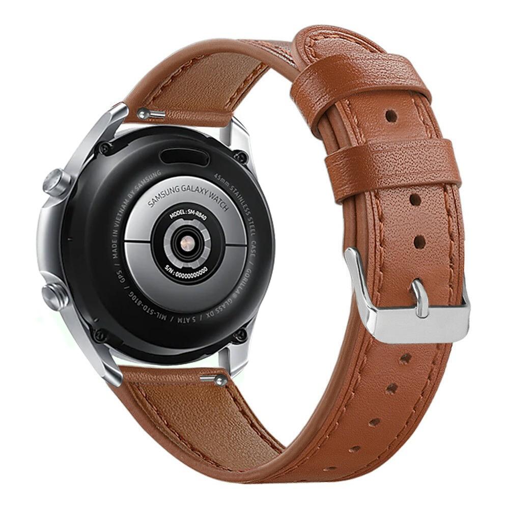 Samsung Galaxy Watch 3 45mm Armbånd i ægte læder, Brun