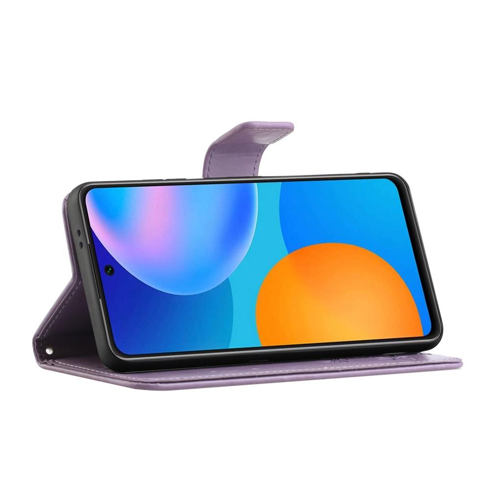 Samsung Galaxy S21 FE Mobiletui med sommerfugle, Lilla