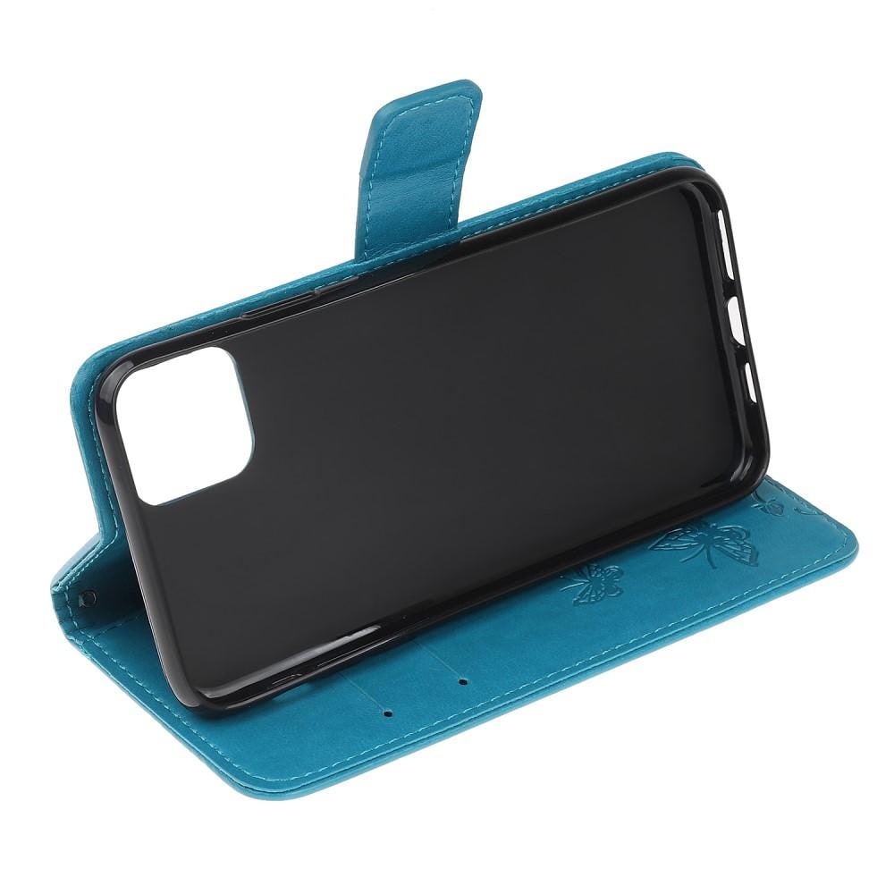 iPhone 12/iPhone 12 Pro Mobiletui med sommerfugle, Blå