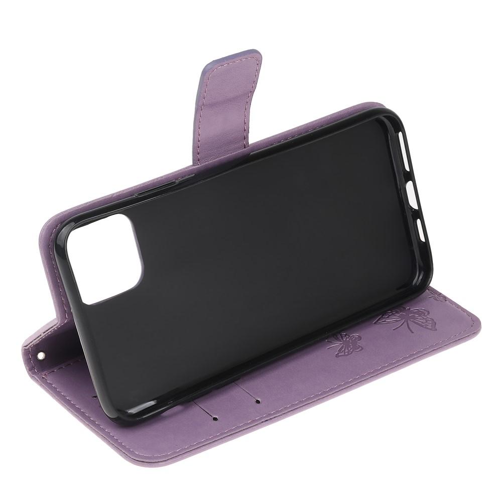 iPhone 12/iPhone 12 Pro Mobiletui med sommerfugle, Lilla