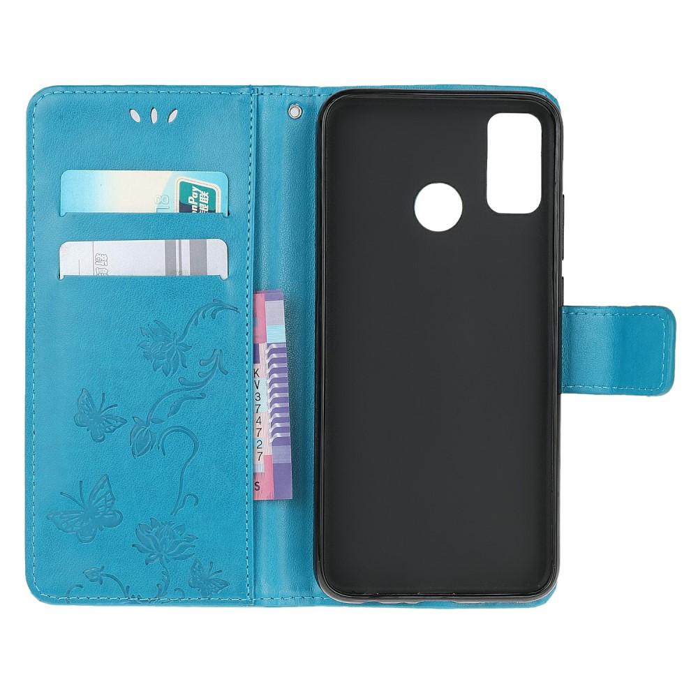 Motorola Moto G30/Moto G10/Moto G20 Mobiletui med sommerfugle, Blå