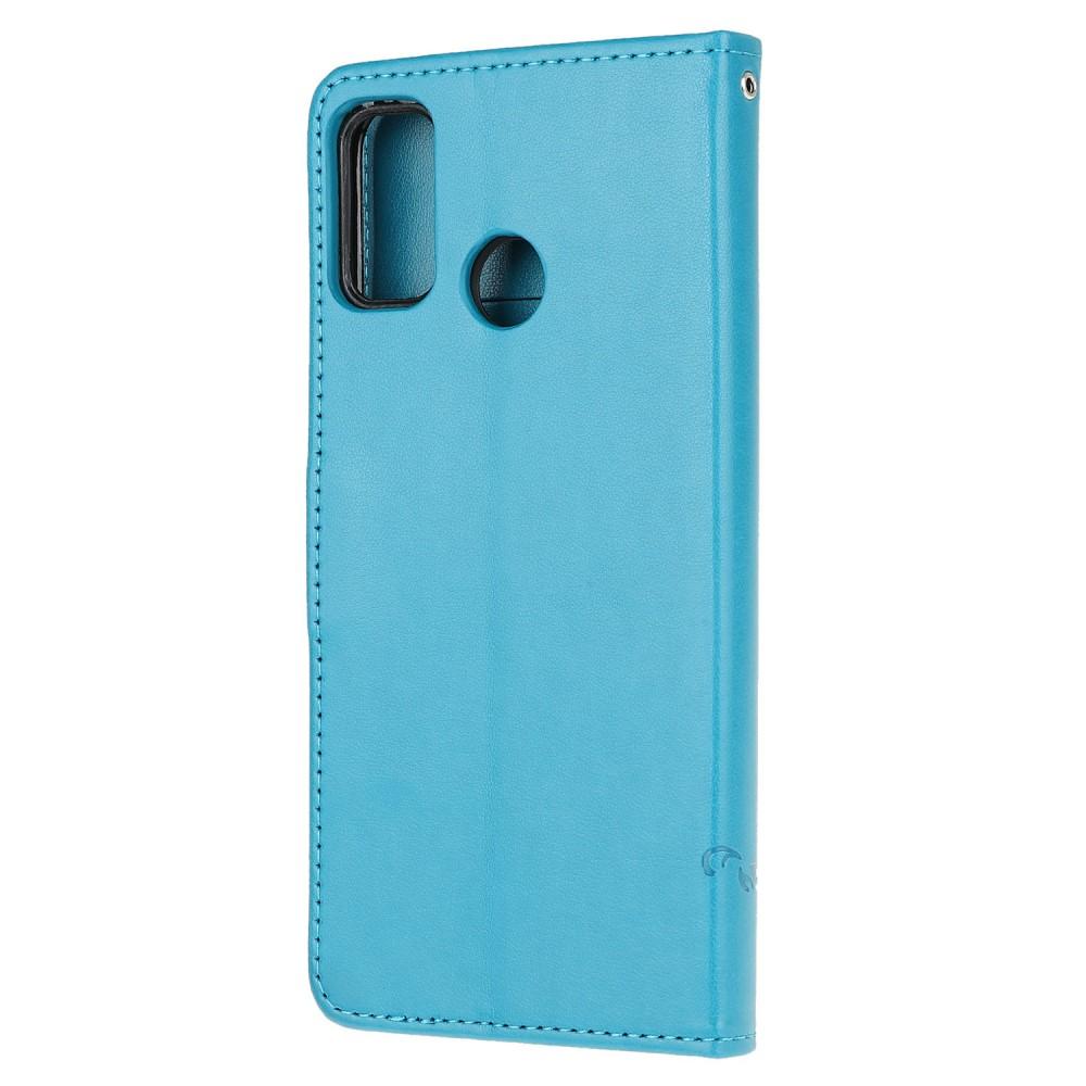Motorola Moto G30/Moto G10/Moto G20 Mobiletui med sommerfugle, Blå
