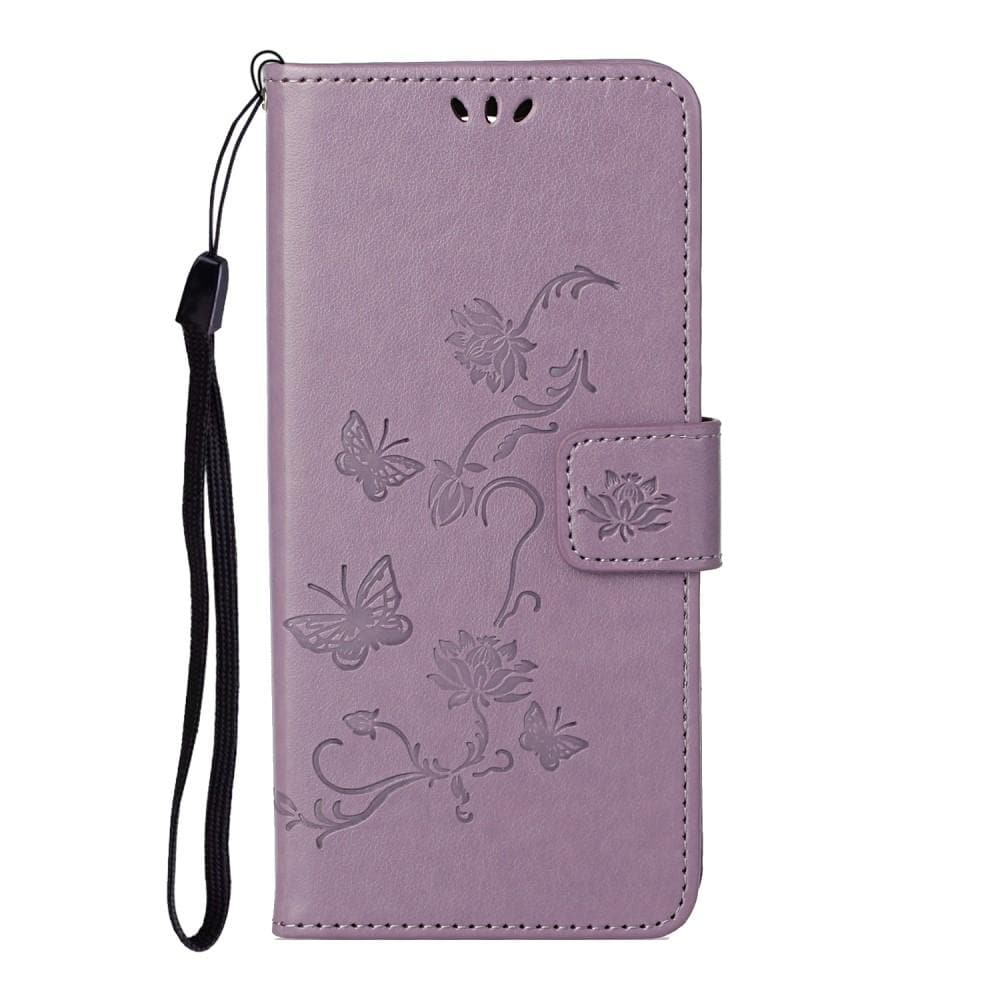 Samsung Galaxy S21 Mobiletui med sommerfugle, Lilla