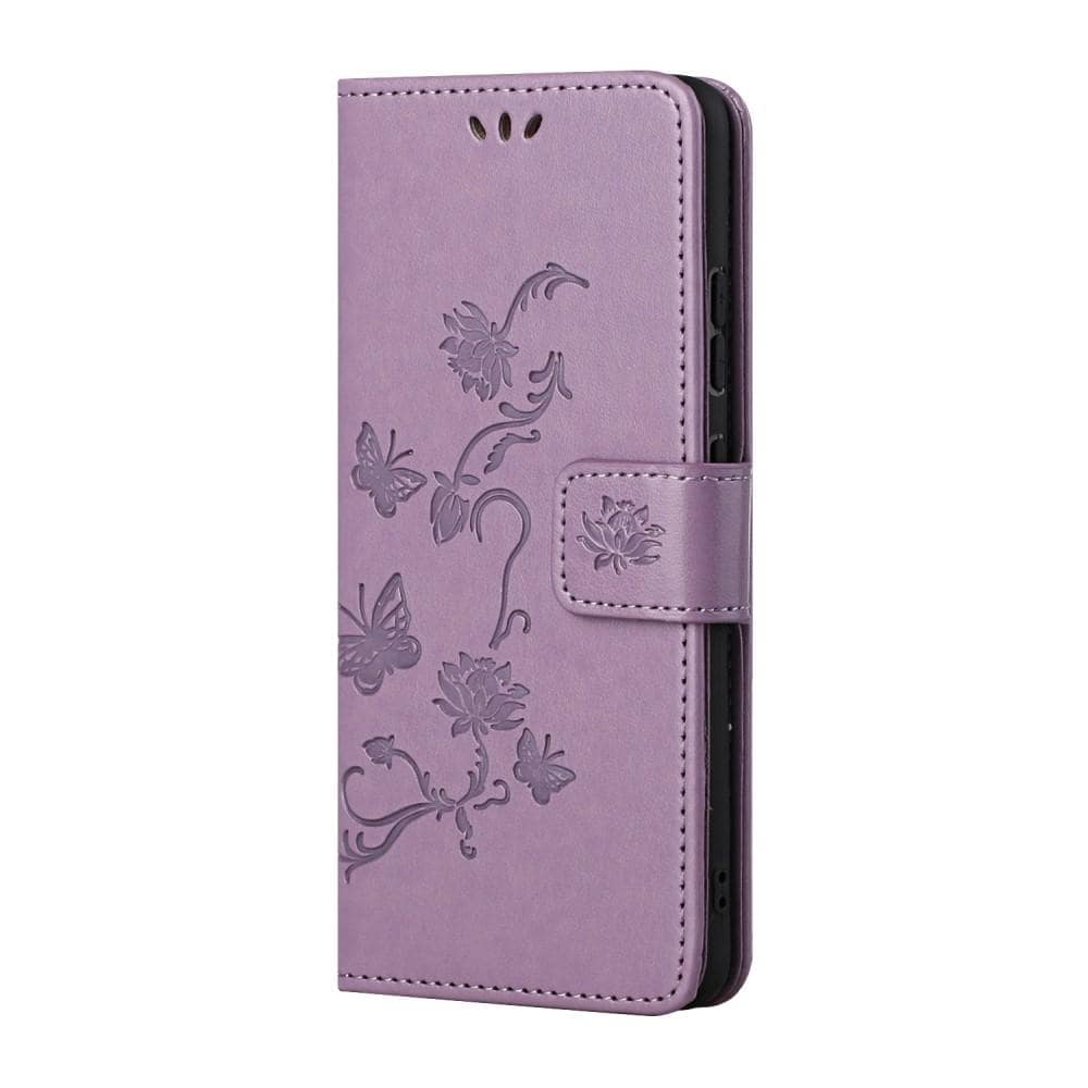 Samsung Galaxy S21 Mobiletui med sommerfugle, Lilla