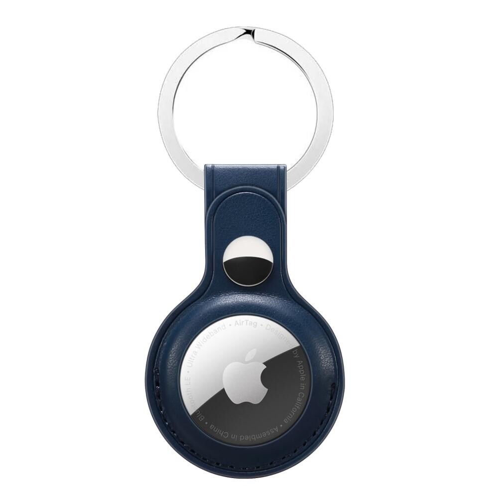 Apple AirTag Nøglering med lædercover, Blå
