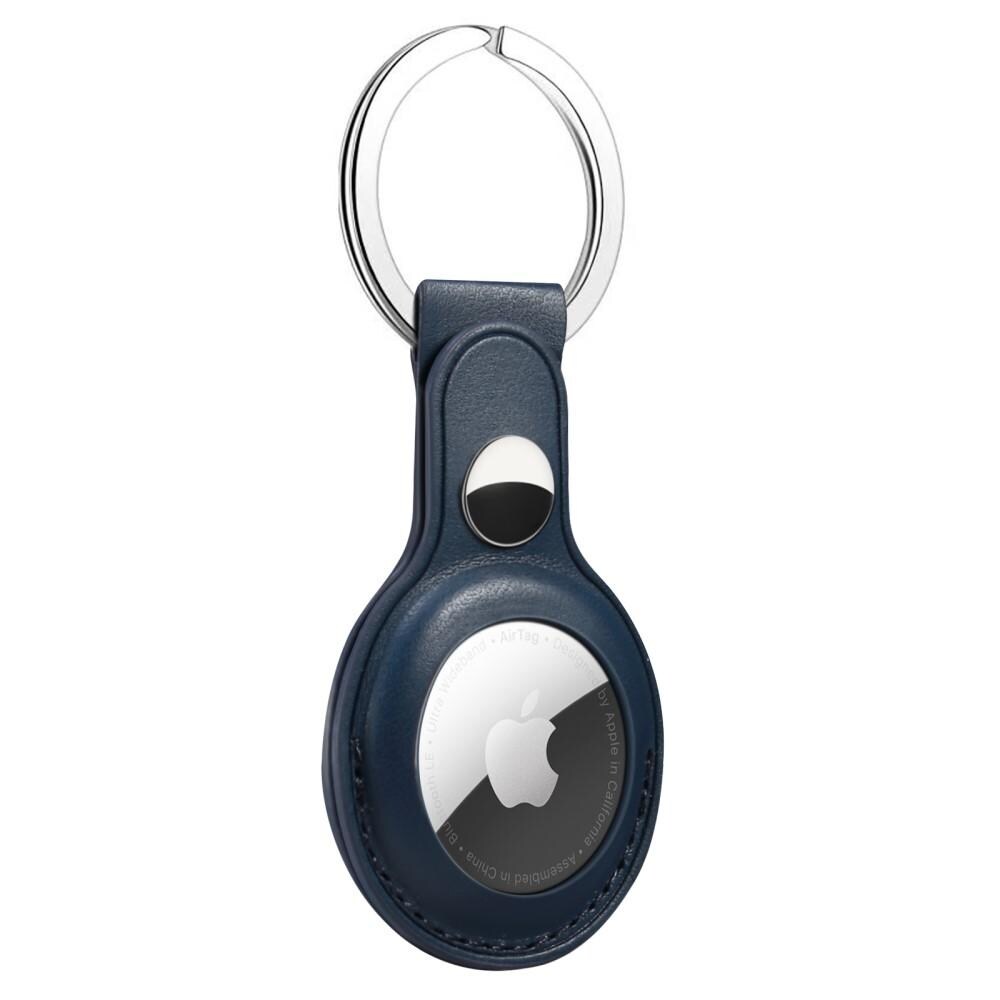 Apple AirTag Nøglering med lædercover, Blå