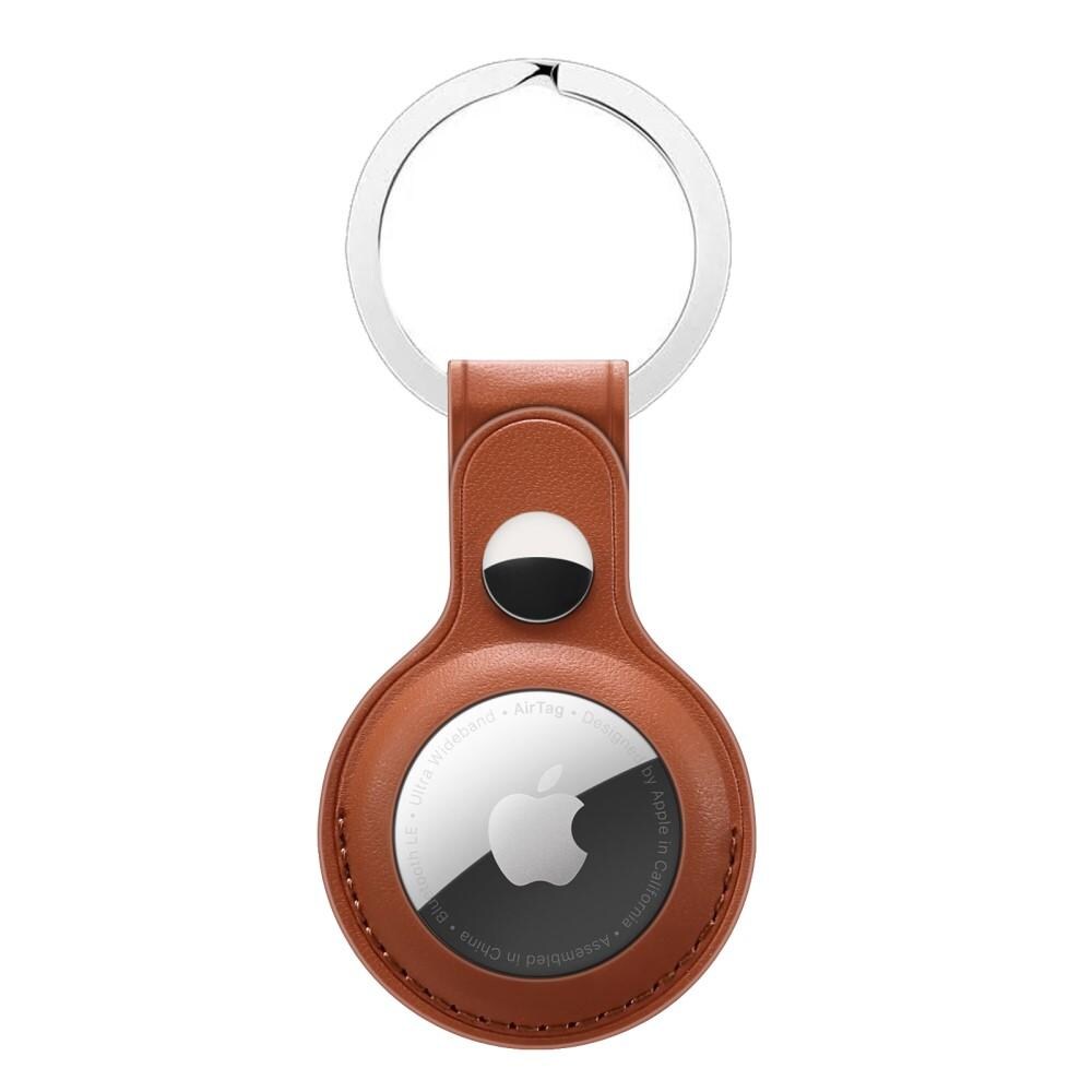 Apple AirTag Nøglering med lædercover, Brun