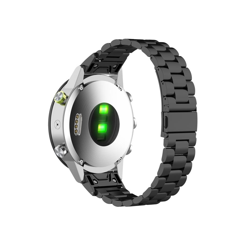 Garmin Fenix 5X Plus/Fenix 5X Stilrent linkarmbånd i metal, Sort