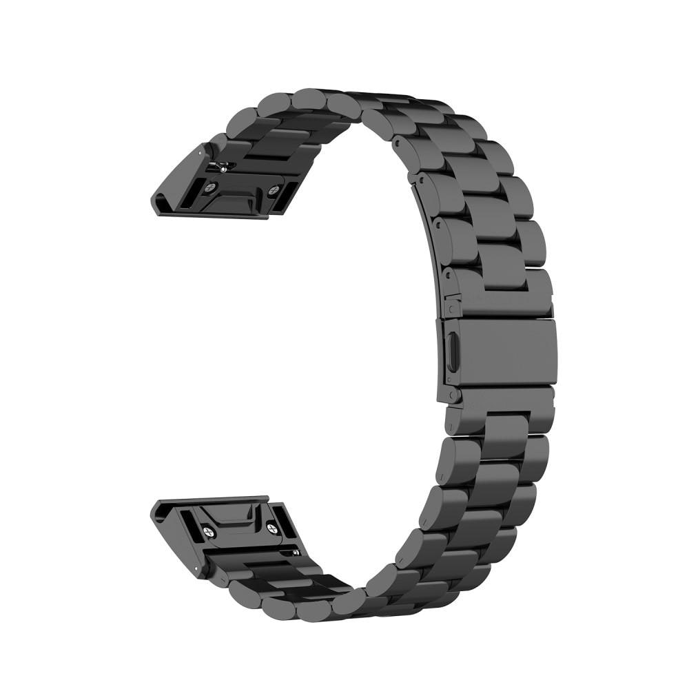 Garmin Fenix 5X Plus/Fenix 5X Stilrent linkarmbånd i metal, Sort