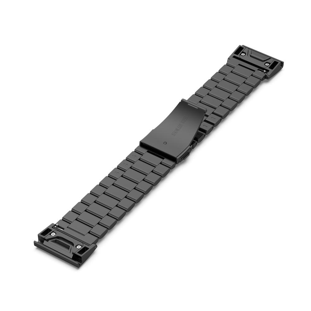 Garmin Fenix 5X Plus/Fenix 5X Stilrent linkarmbånd i metal, Sort