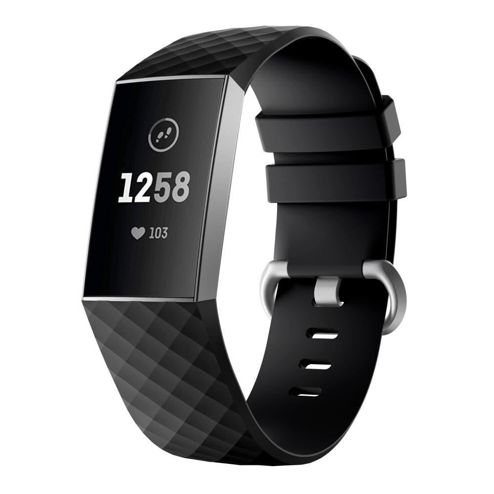 Fitbit Charge 3/Charge 4 Armbånd i silikone, Sort