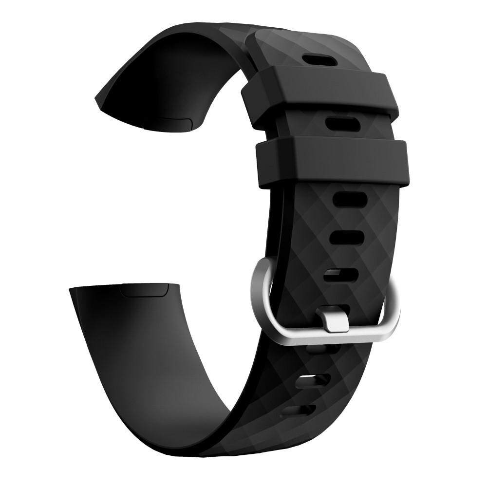 Fitbit Charge 3/Charge 4 Armbånd i silikone, Sort