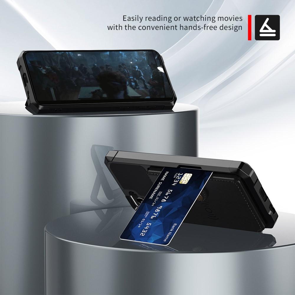 Samsung Galaxy S21 Stødsikkert mobilcover med pung, Sort