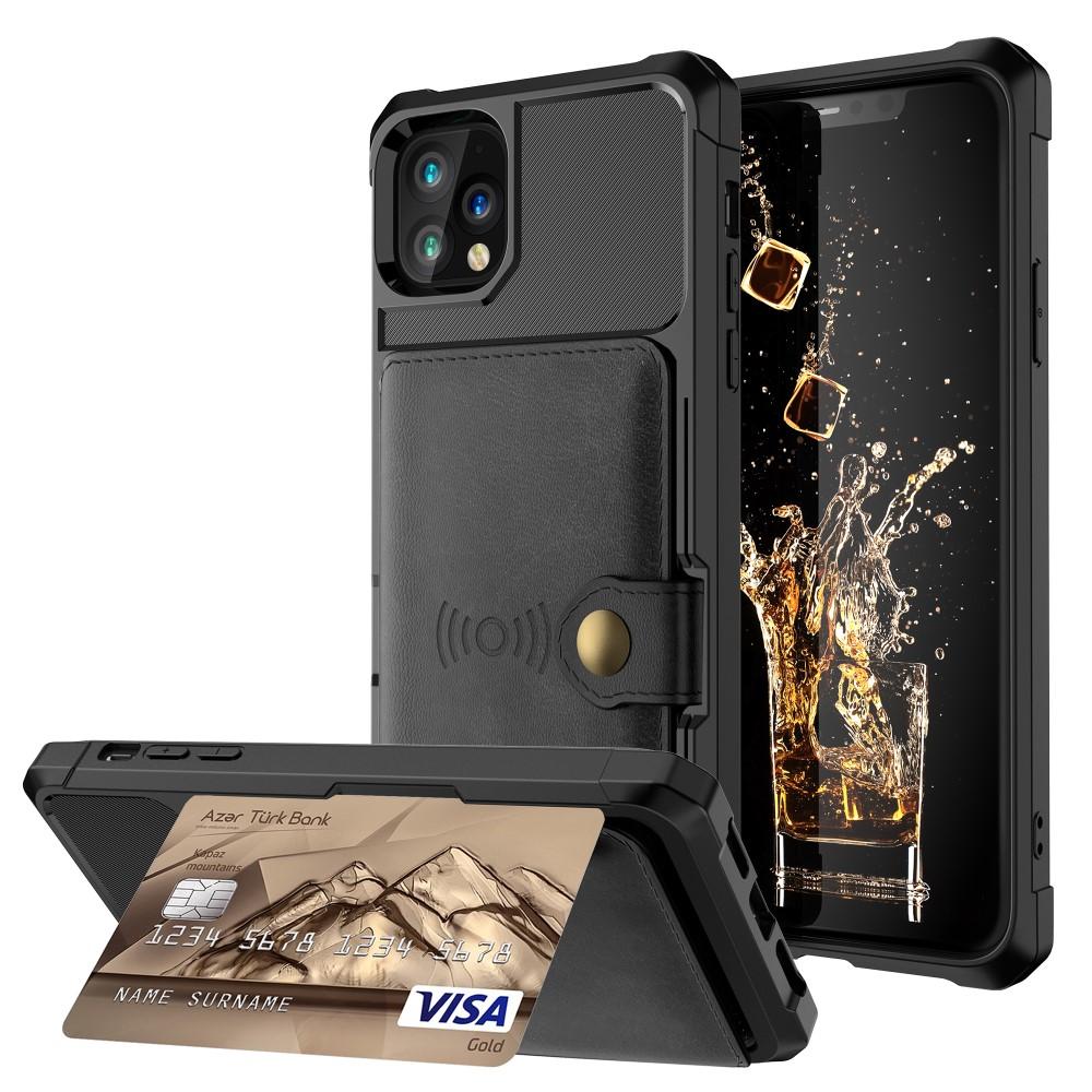 iPhone 11 Pro Max Stødsikkert mobilcover med pung, Sort