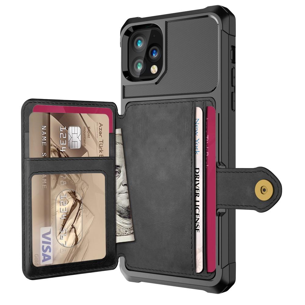 iPhone 11 Pro Max Stødsikkert mobilcover med pung, Sort