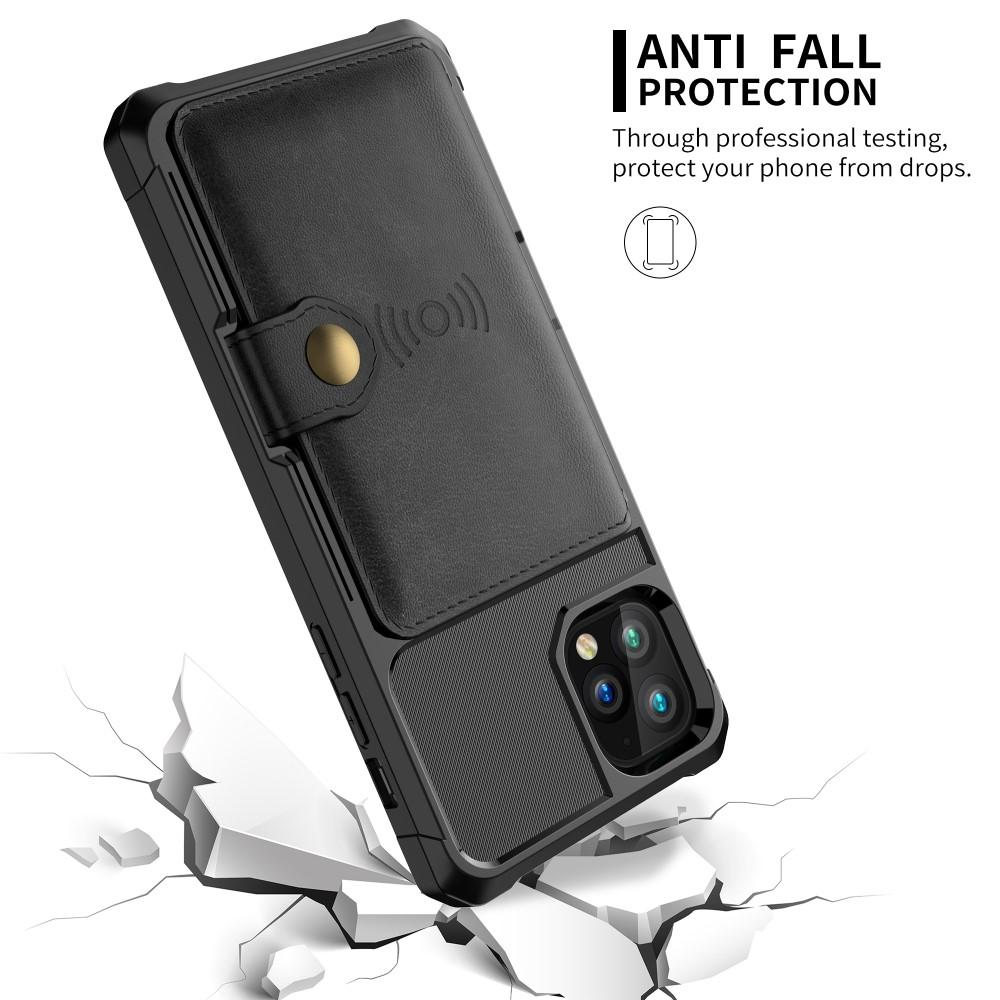 iPhone 11 Pro Max Stødsikkert mobilcover med pung, Sort