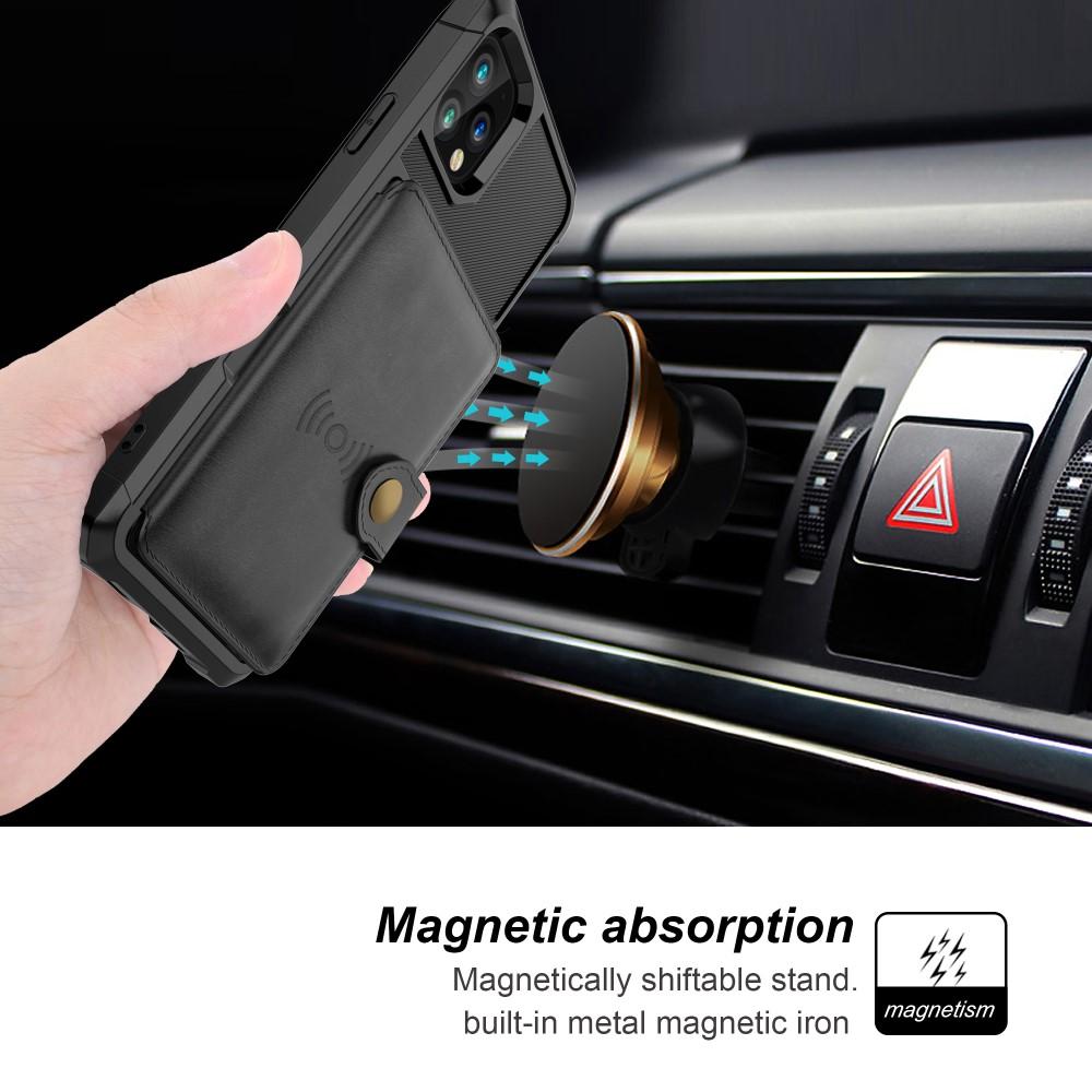 iPhone 11 Pro Max Stødsikkert mobilcover med pung, Sort