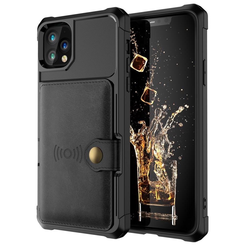iPhone 11 Pro Max Stødsikkert mobilcover med pung, Sort