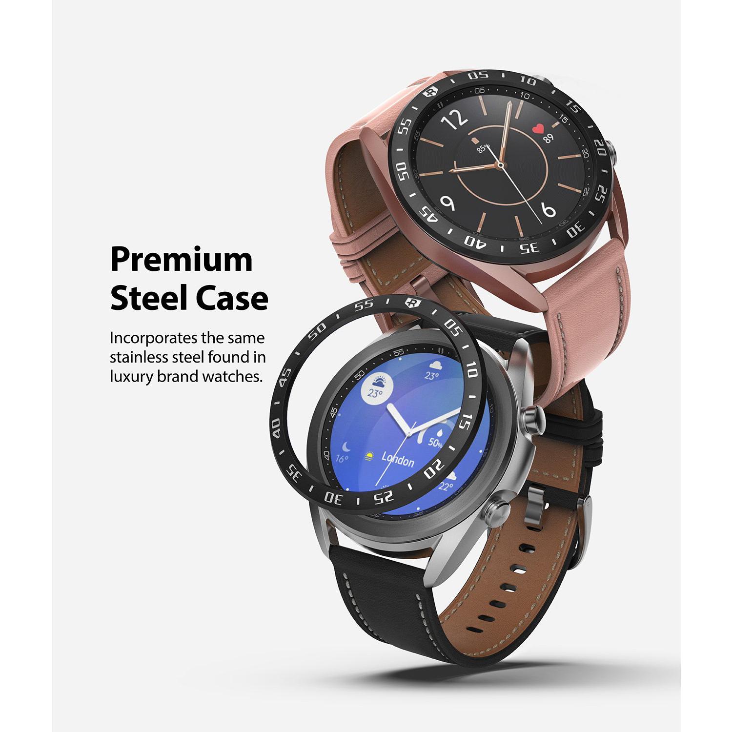 Samsung Galaxy Watch 3 41mm Beskyttelsesring - Bezel Styling Sort