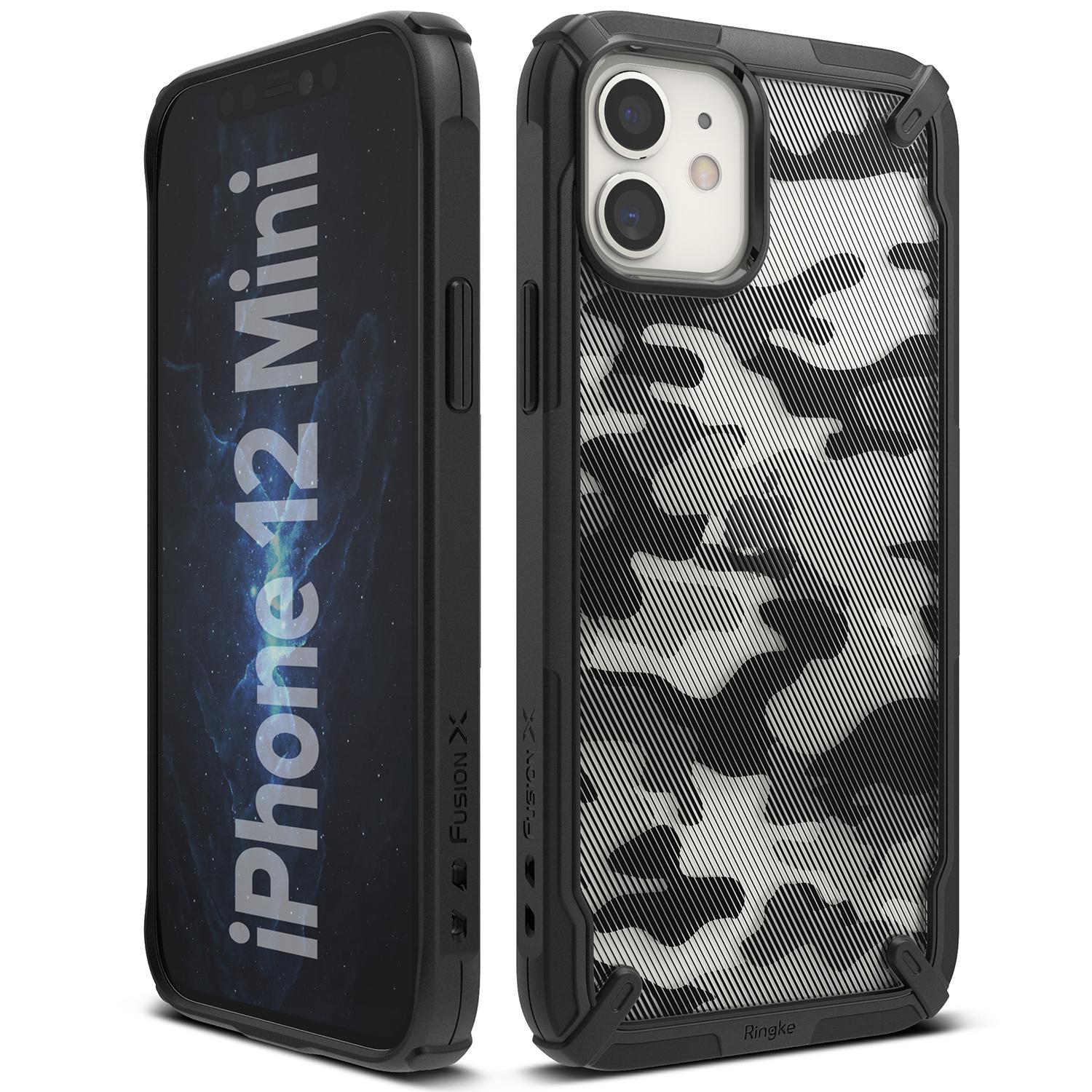 iPhone 12 Mini Fusion X Cover, Camo Black