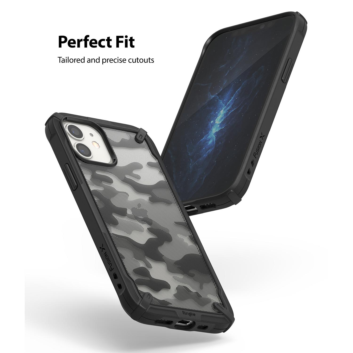iPhone 12 Mini Fusion X Cover, Camo Black