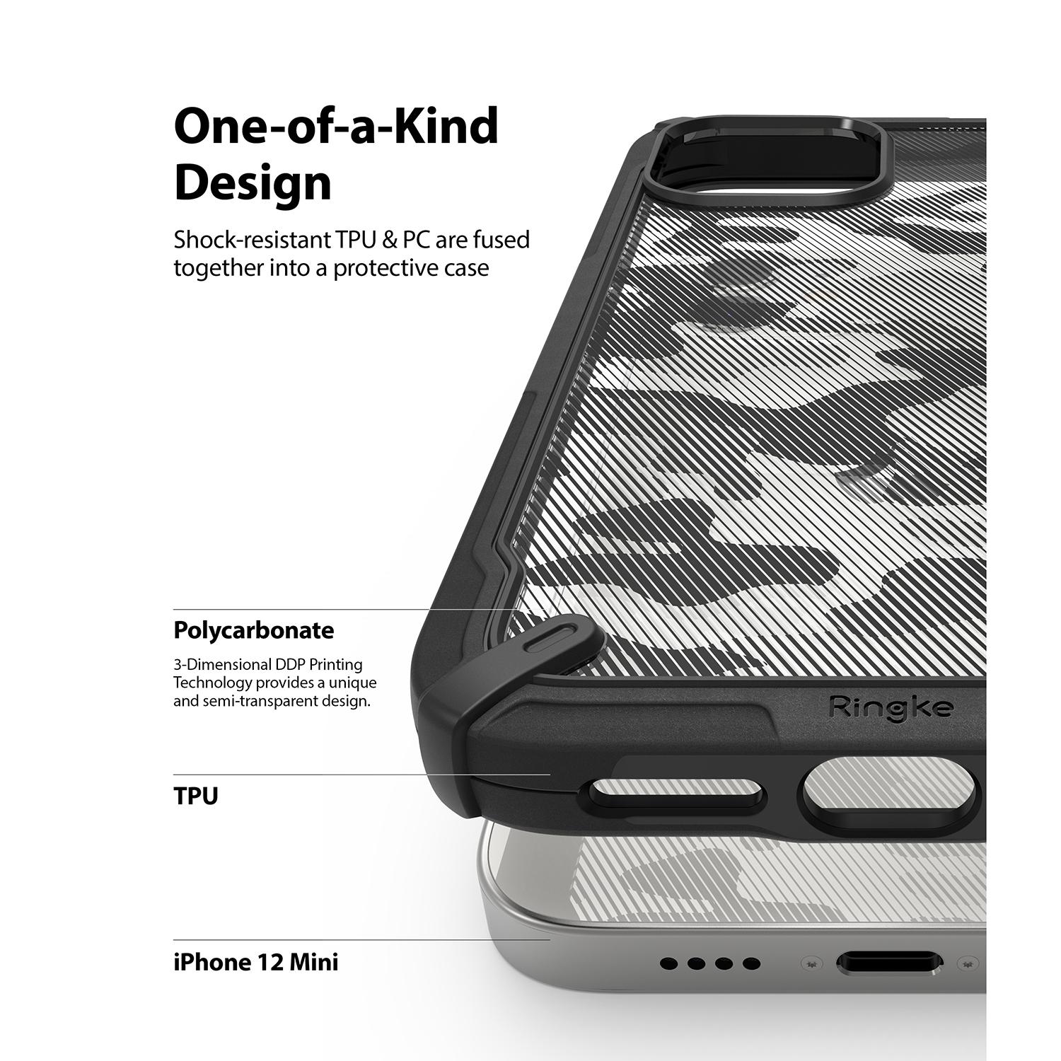 iPhone 12 Mini Fusion X Cover, Camo Black