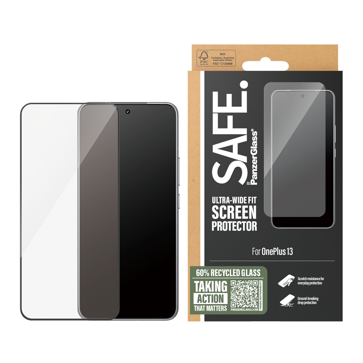  OnePlus 13 Skærmbeskytter i glas - Ultra Wide Fit