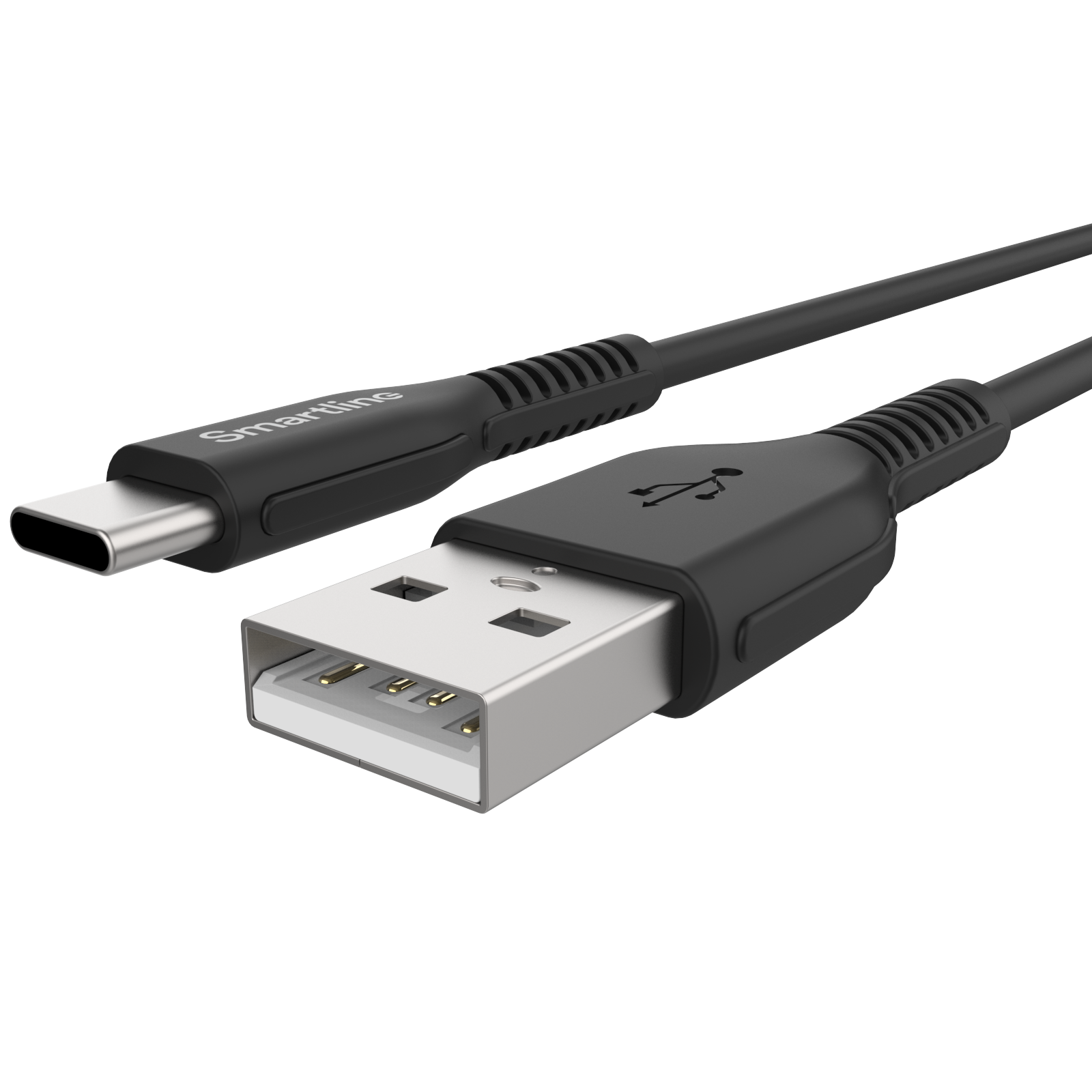 Slidstærk opladningskabel 2m USB-A til USB-C, Sort