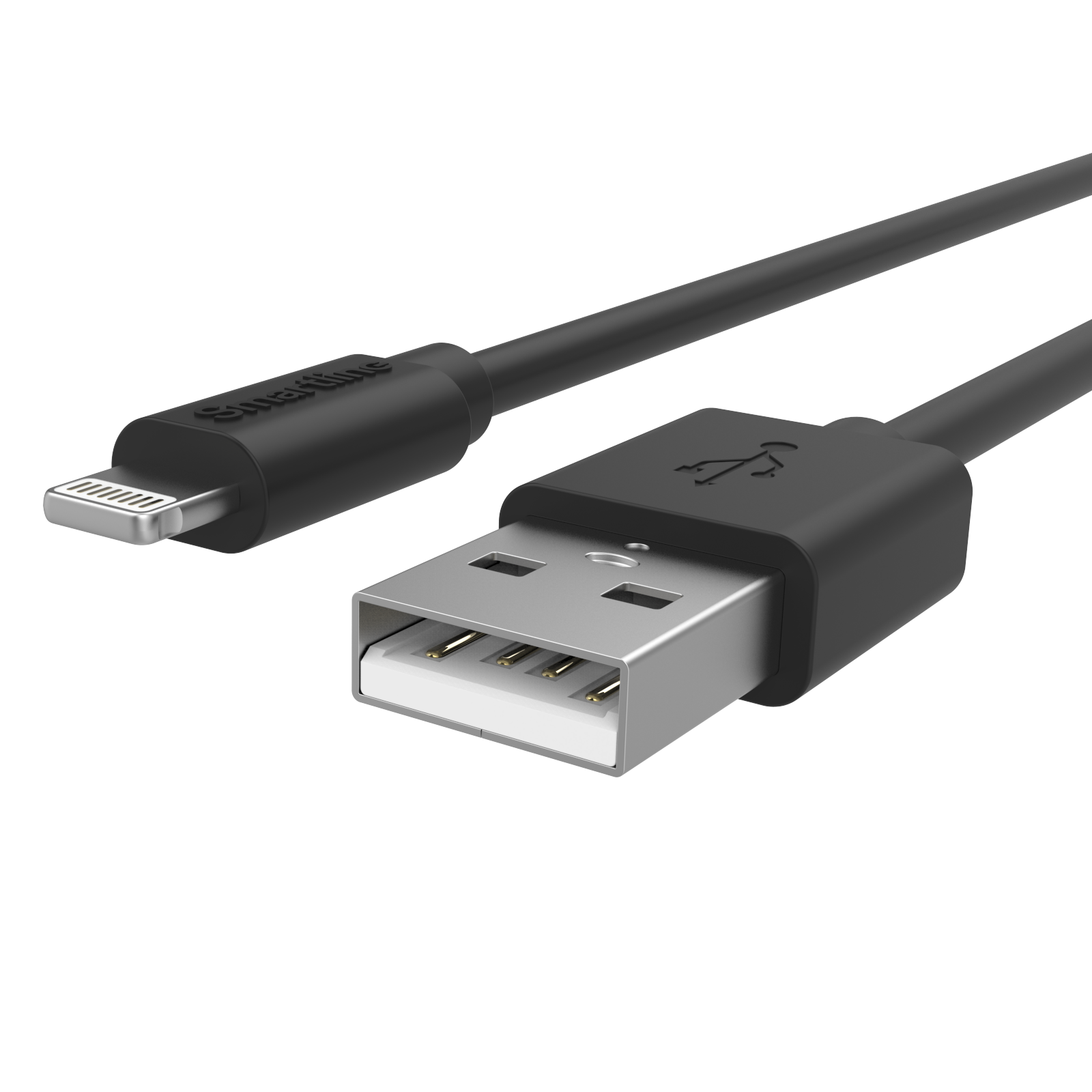 Opladningskabel 1m USB-A til Lightning, Sort