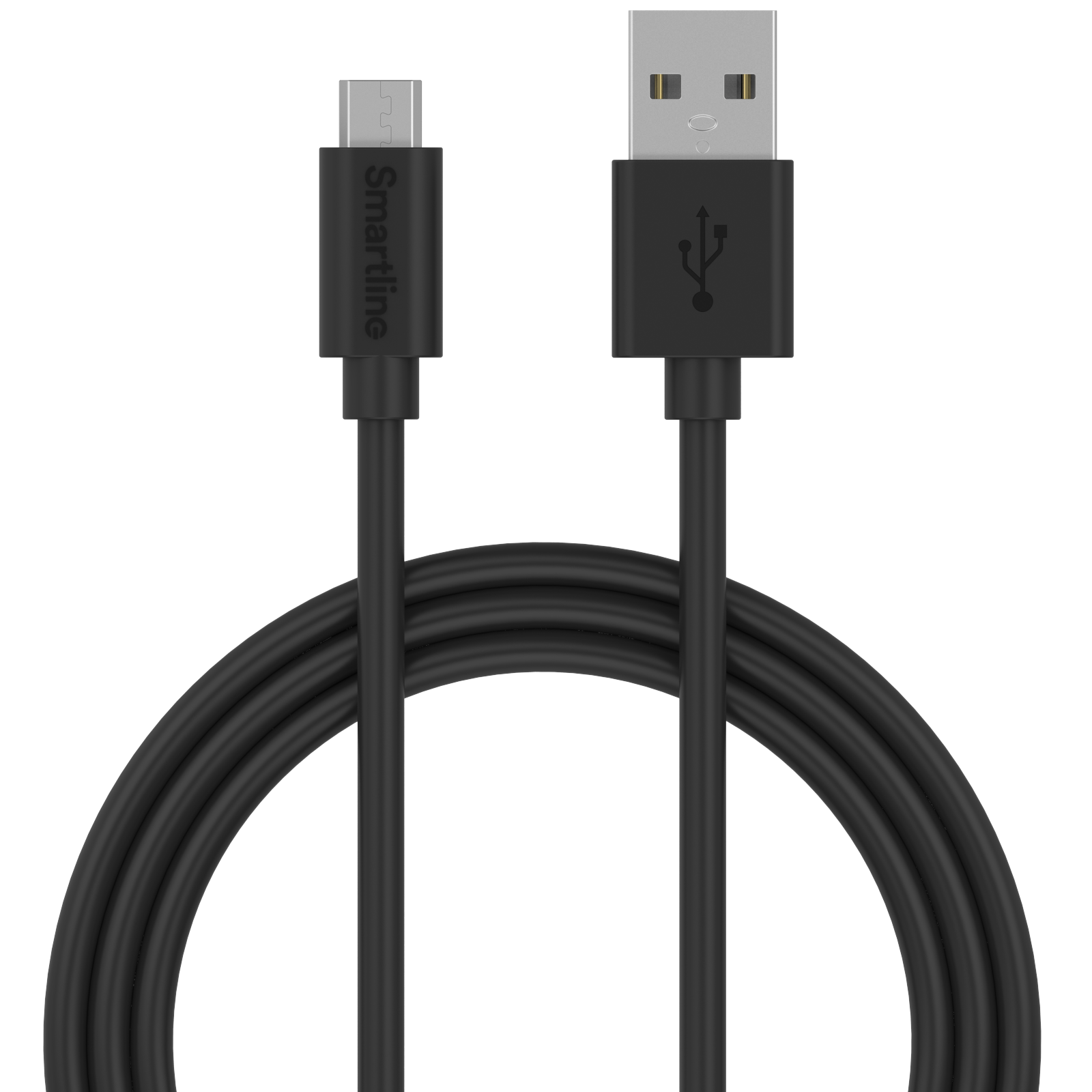 Opladningskabel 1m MicroUSB, Sort