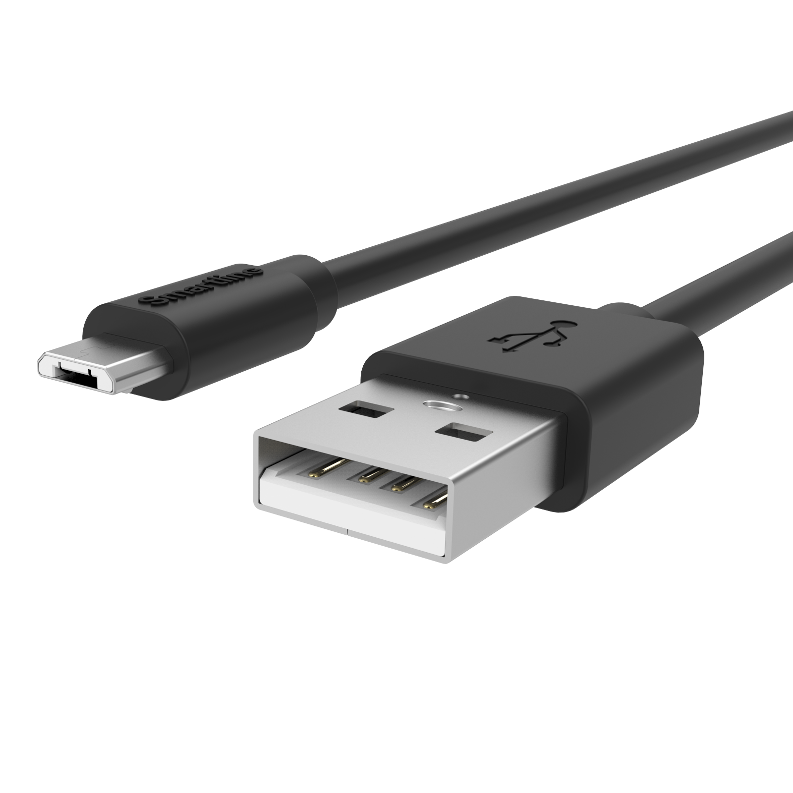 Opladningskabel 1m MicroUSB, Sort